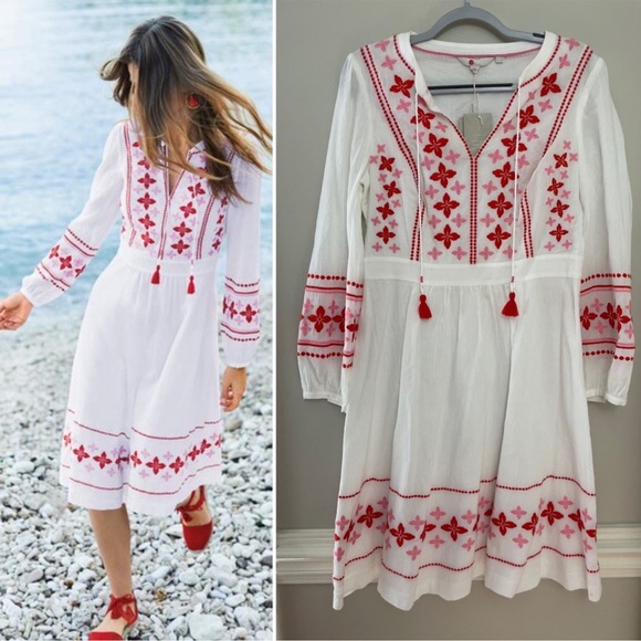 Boden Marla Gauzy Long Sleeve Boho
Embroidered Dress Size 6 - Picture 3 of 11